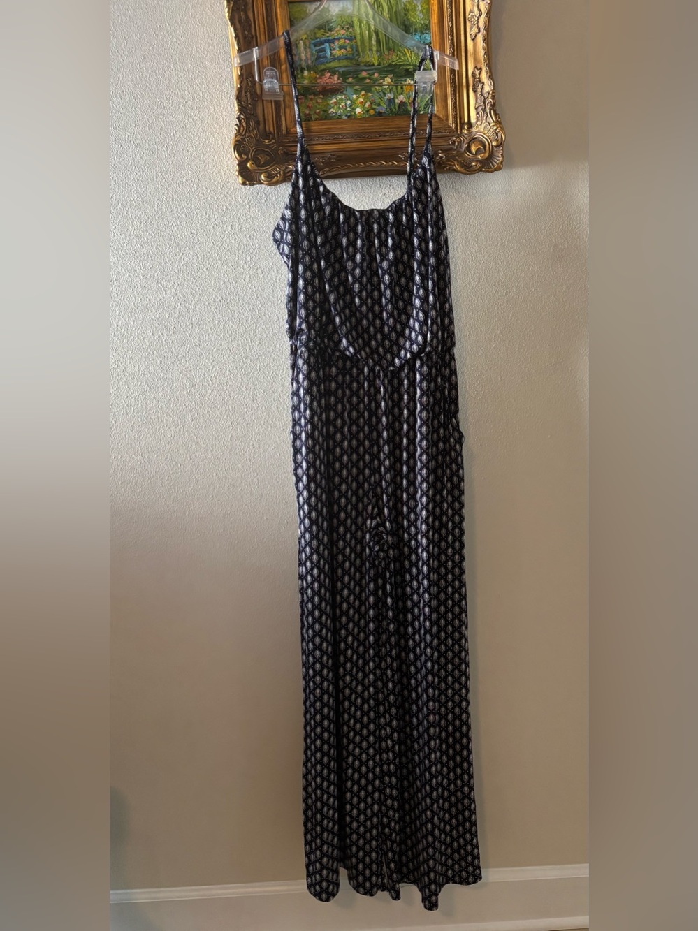 Kaileigh Navy and White Sleeveless Jumpsuit